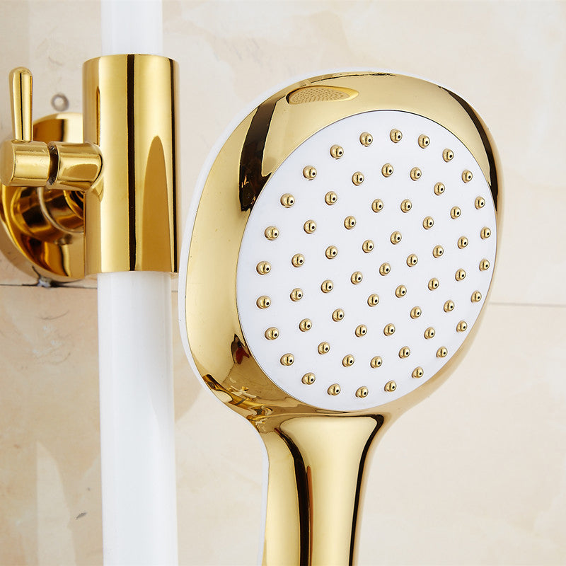 Contemporary Shower Head Square Golden Bathroom Handheld Shower Head