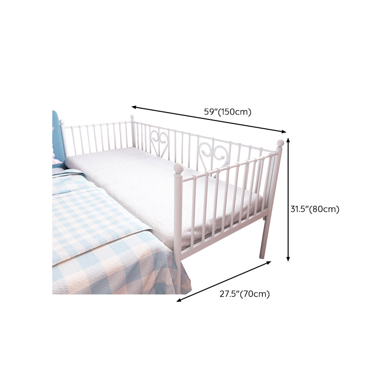 Metal Fixed Side Crib in White Mattress Included Crib with Guardrails