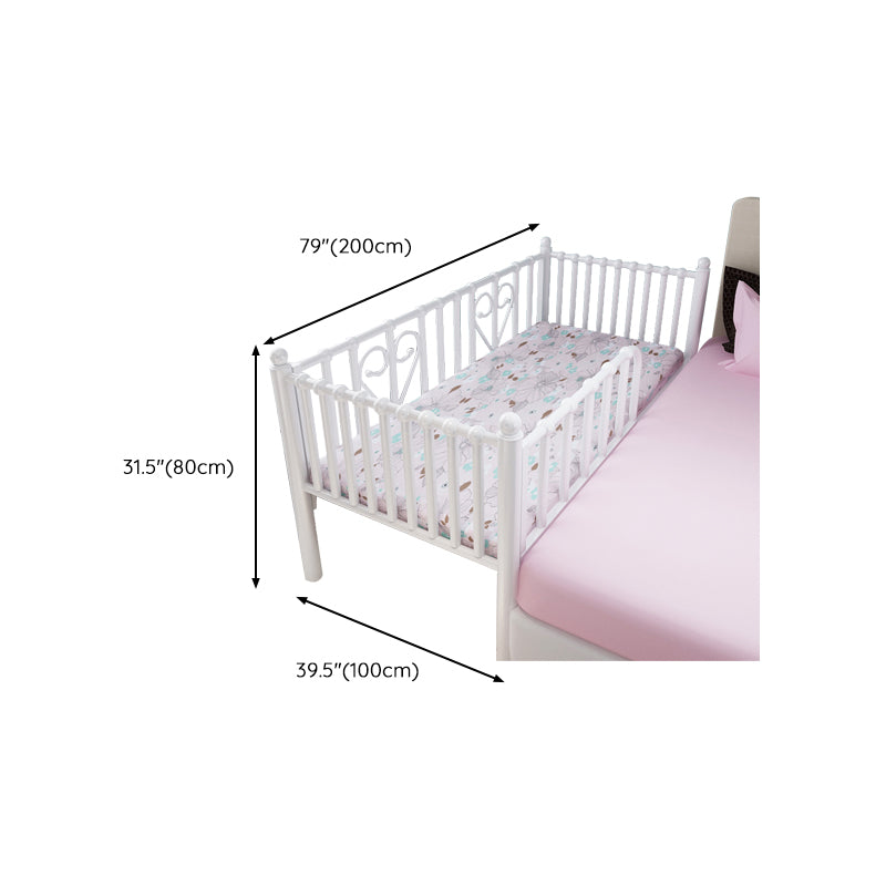 Metal Fixed Side Crib in White Mattress Included Crib with Guardrails