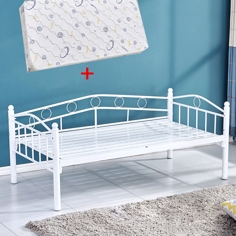 Industrial Nursery Bed with Guardrail Metal Nursery Crib in White