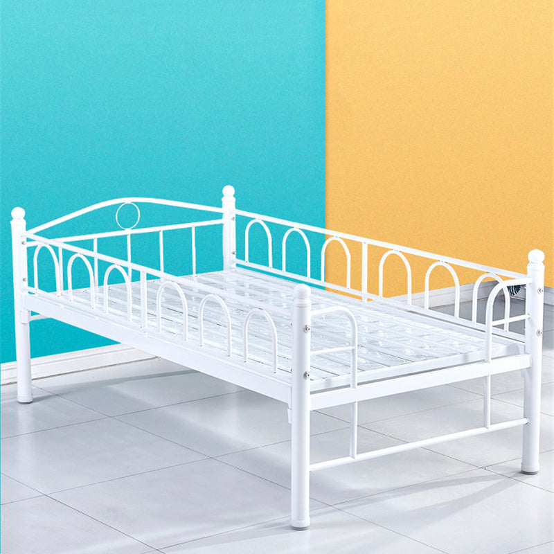 Industrial Nursery Bed with Guardrail Metal Nursery Crib in White