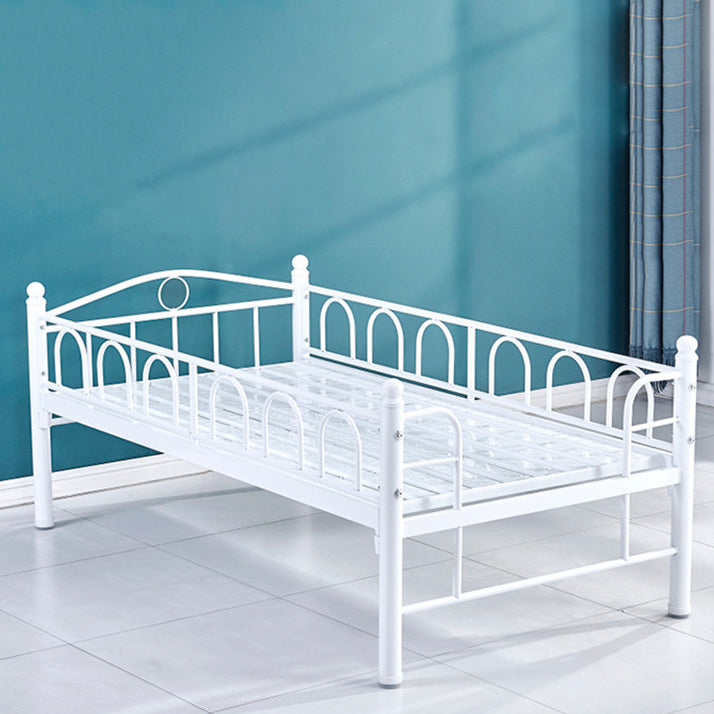 Industrial Nursery Bed with Guardrail Metal Nursery Crib in White