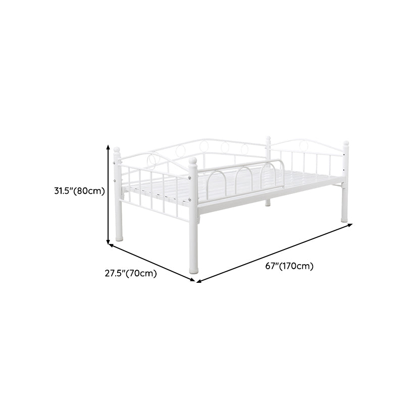 Industrial Nursery Bed with Guardrail Metal Nursery Crib in White