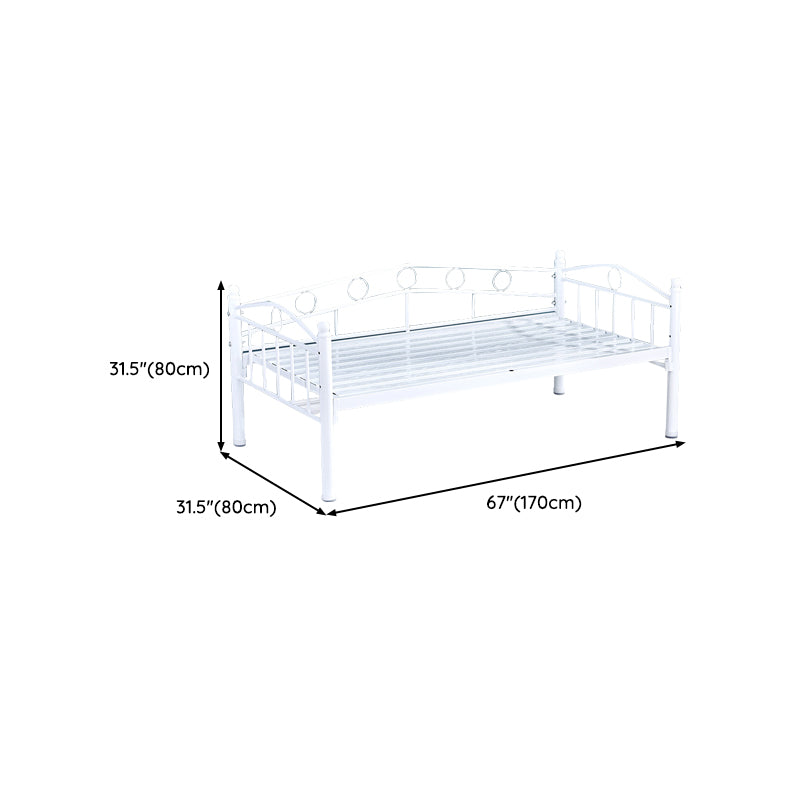 Industrial Nursery Bed with Guardrail Metal Nursery Crib in White