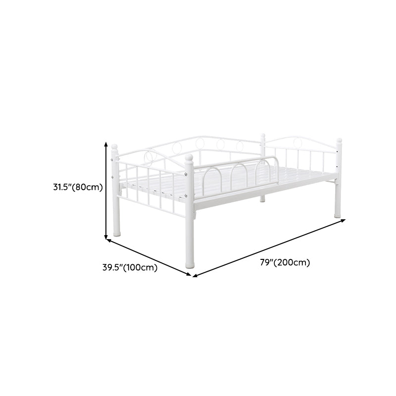 Industrial Nursery Bed with Guardrail Metal Nursery Crib in White