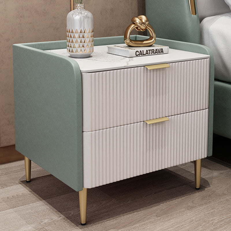 Storage Kids Nightstand Solid Wood Kids Bedside Table with Metal Handles