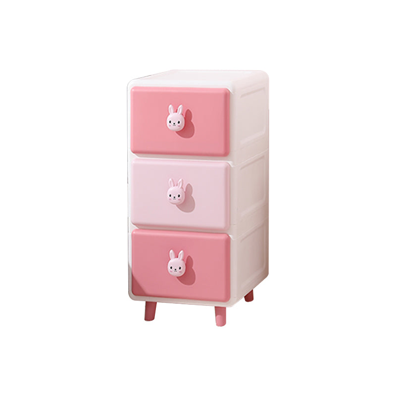 Modernism Plastic Nursery Dresser Vertical Kids Nightstand with 2/3/4/5/6 Drawers for Room