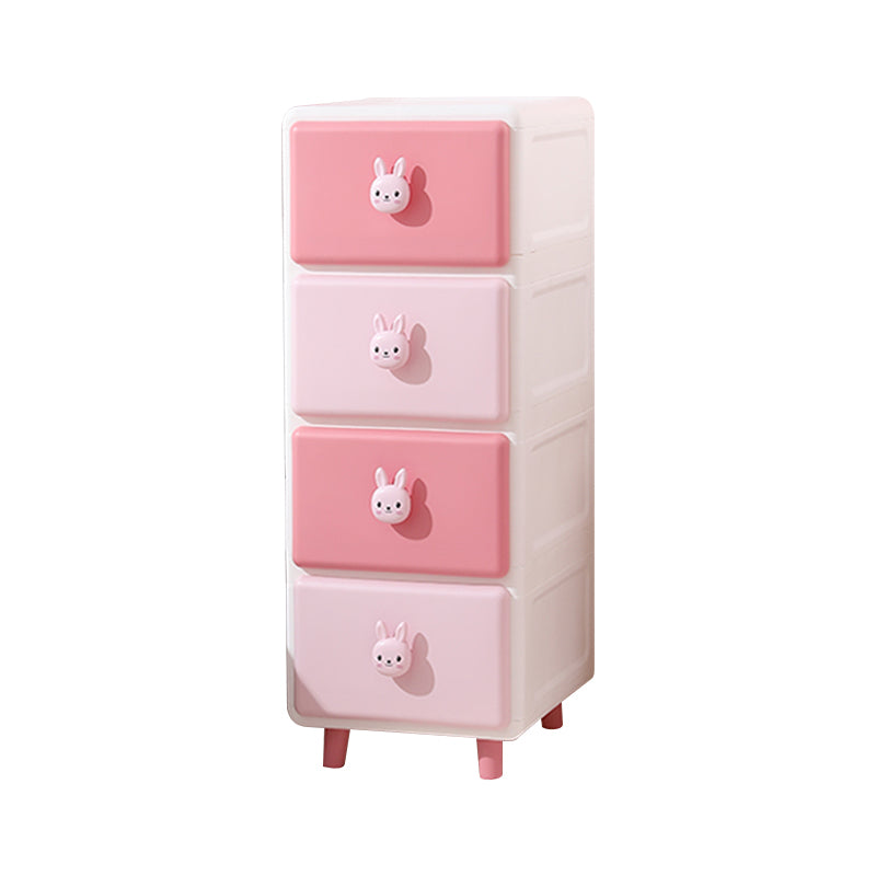 Modernism Plastic Nursery Dresser Vertical Kids Nightstand with 2/3/4/5/6 Drawers for Room