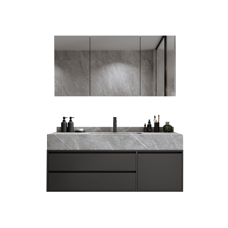 Modern Bathroom Sink Vanity Wall Mount Vanity Set with Mirror