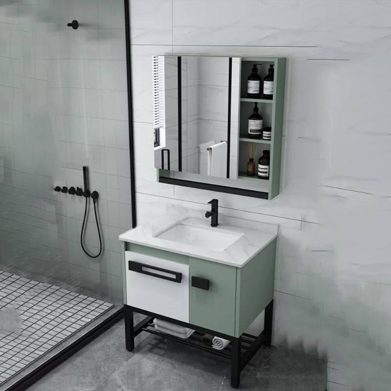 Modern Bathroom Sink Vanity Freestanding Vanity Set with Mirror