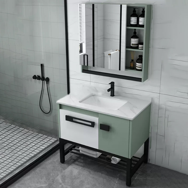 Modern Bathroom Sink Vanity Freestanding Vanity Set with Mirror