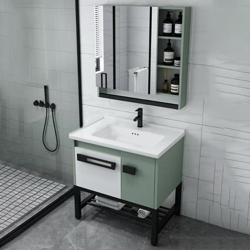 Modern Bathroom Sink Vanity Freestanding Vanity Set with Mirror