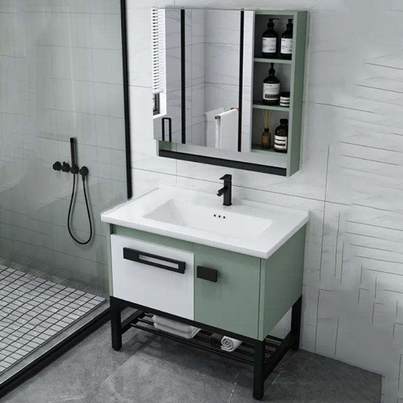 Modern Bathroom Sink Vanity Freestanding Vanity Set with Mirror