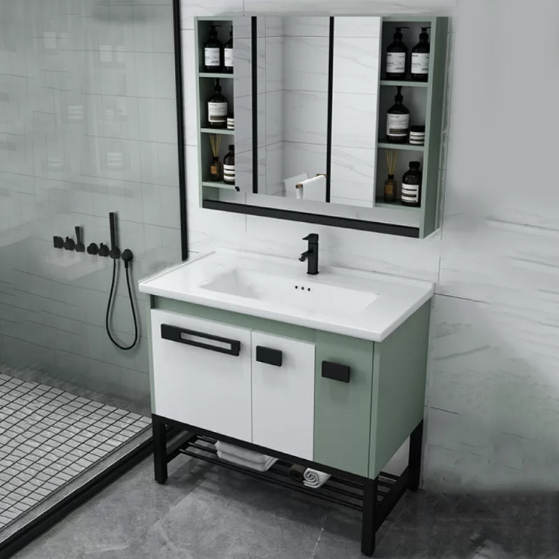 Modern Bathroom Sink Vanity Freestanding Vanity Set with Mirror