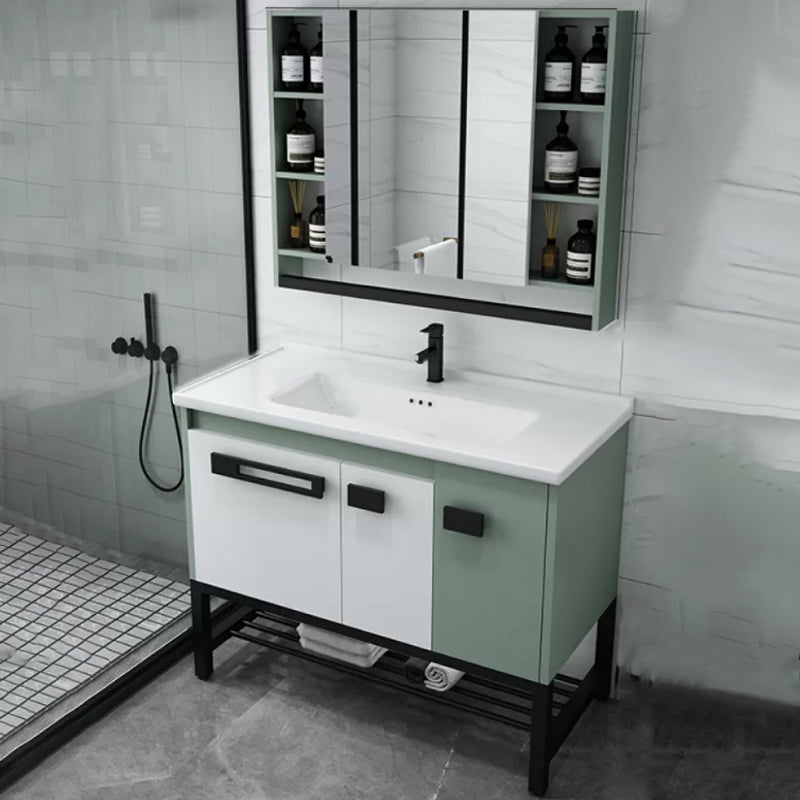 Modern Bathroom Sink Vanity Freestanding Vanity Set with Mirror