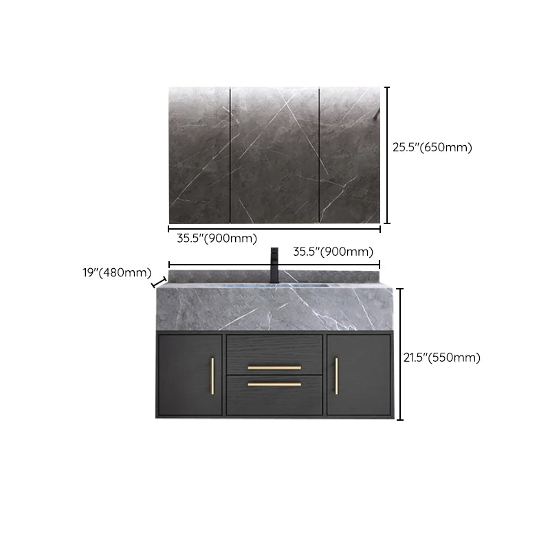 Wall Mount Bathroom Sink Vanity Modern Vanity Set with Mirror