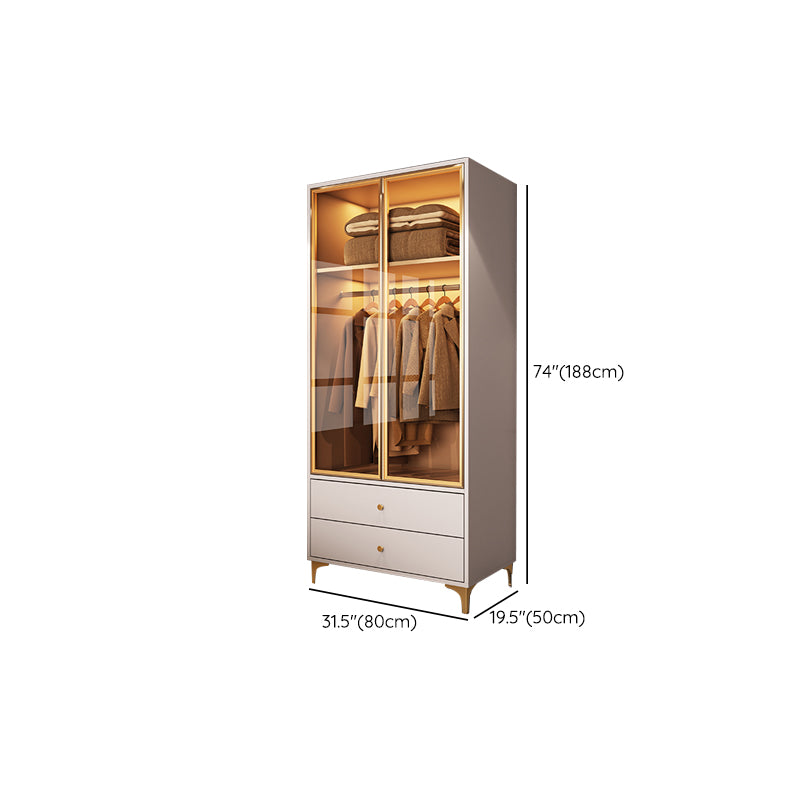 Wood Clear Coat Locker with Drawer, Modern Wooden Kid's Wardrobe