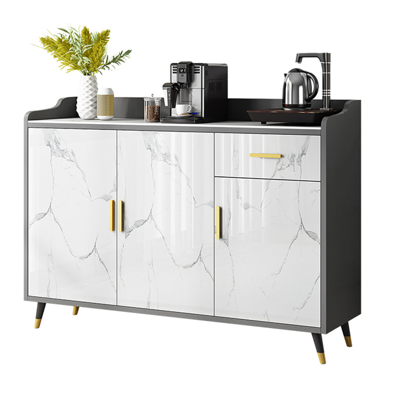 Contemporary Buffet Server Stone Dining Server with Drawers for Living Room