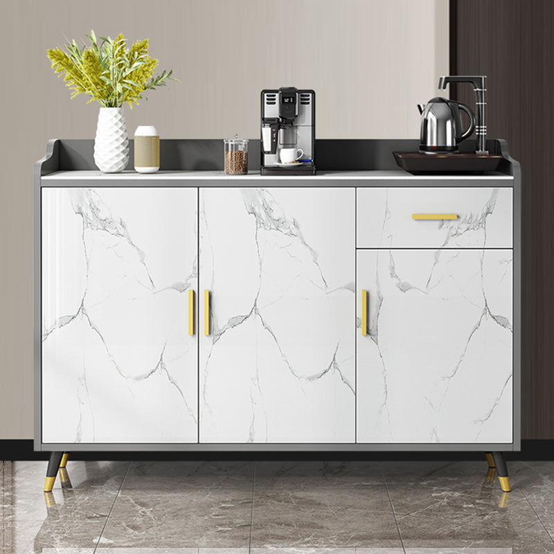 Contemporary Buffet Server Stone Dining Server with Drawers for Living Room