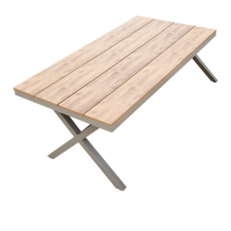 Contemporary Patio Table with Water Resistant Wooden Dining Table