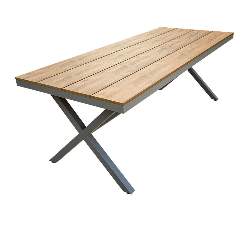 Contemporary Patio Table with Water Resistant Wooden Dining Table