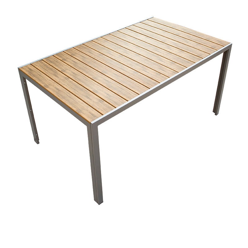 Contemporary Patio Table with Water Resistant Wooden Dining Table