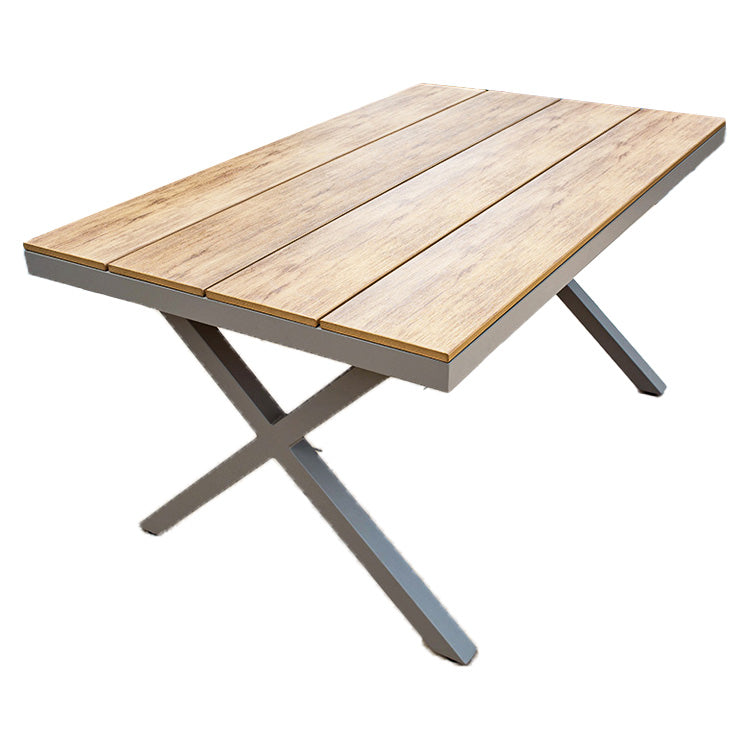 Contemporary Patio Table with Water Resistant Wooden Dining Table