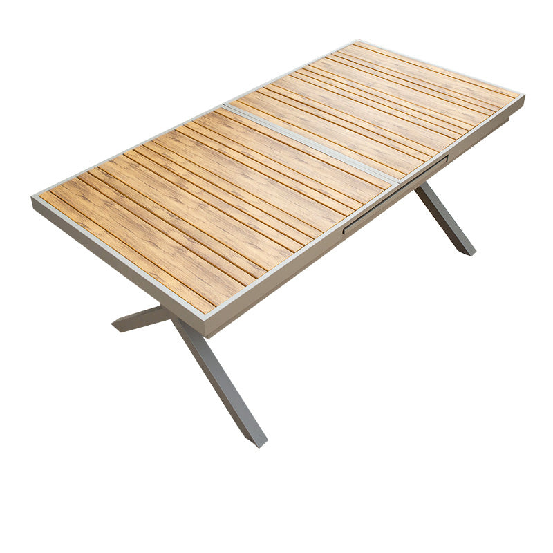 Contemporary Patio Table with Water Resistant Wooden Dining Table
