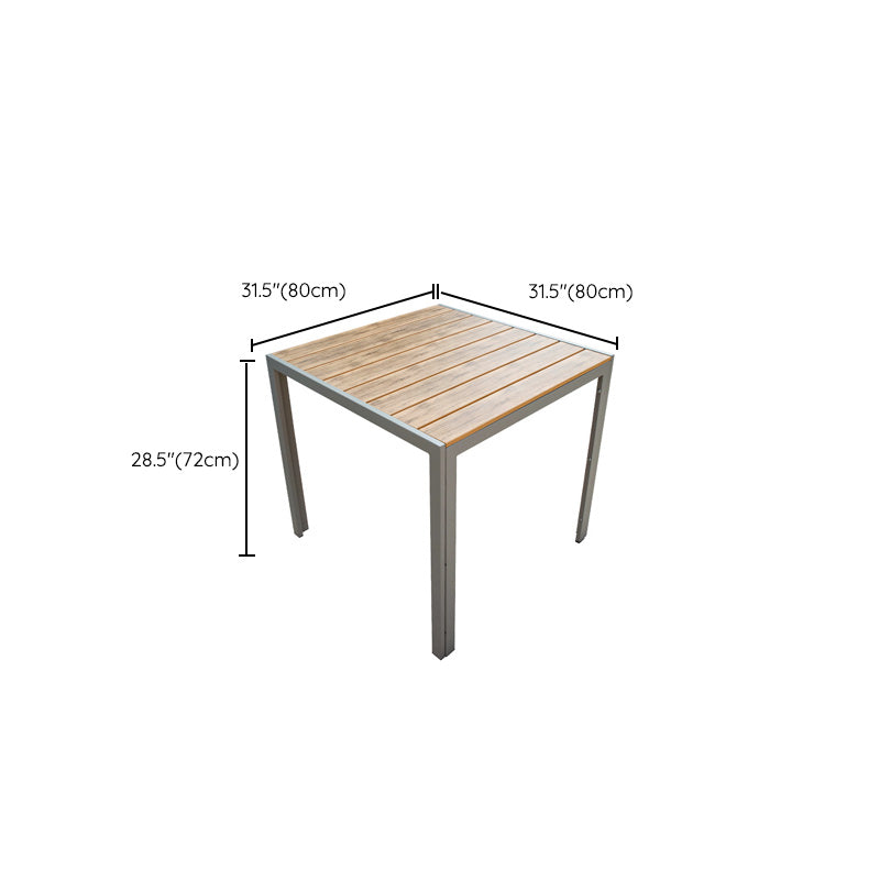 Contemporary Patio Table with Water Resistant Wooden Dining Table