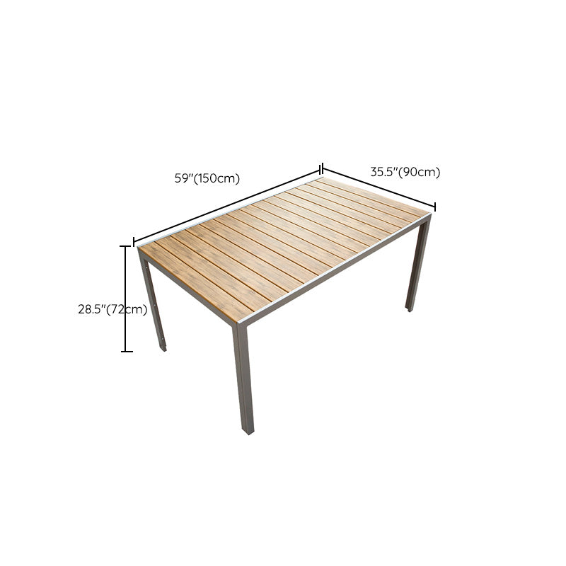 Contemporary Patio Table with Water Resistant Wooden Dining Table