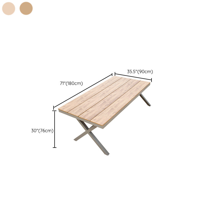 Contemporary Patio Table with Water Resistant Wooden Dining Table