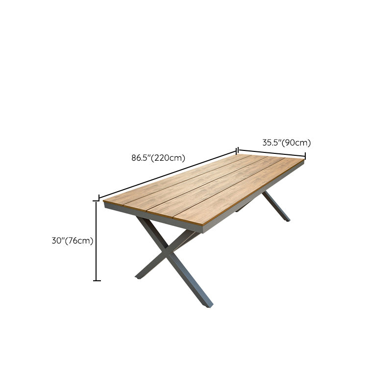 Contemporary Patio Table with Water Resistant Wooden Dining Table