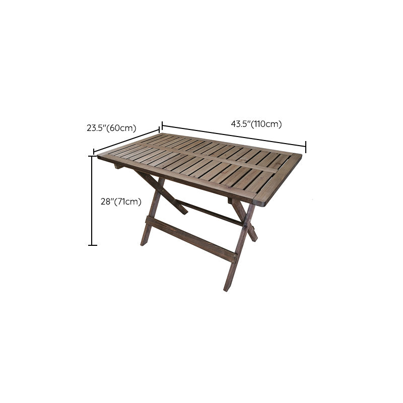 Solid Wood Brown Patio Table Folding Contemporary Camping Table