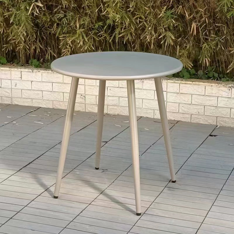 Gray Metal Picnic Table with Water Resistant Contemporary Bistro Table