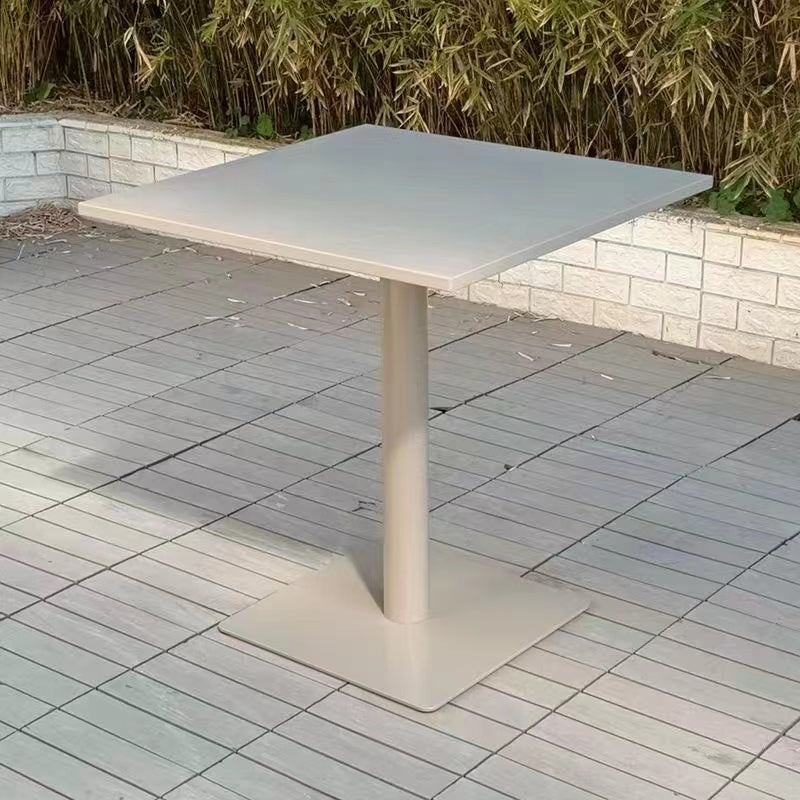 Gray Metal Picnic Table with Water Resistant Contemporary Bistro Table