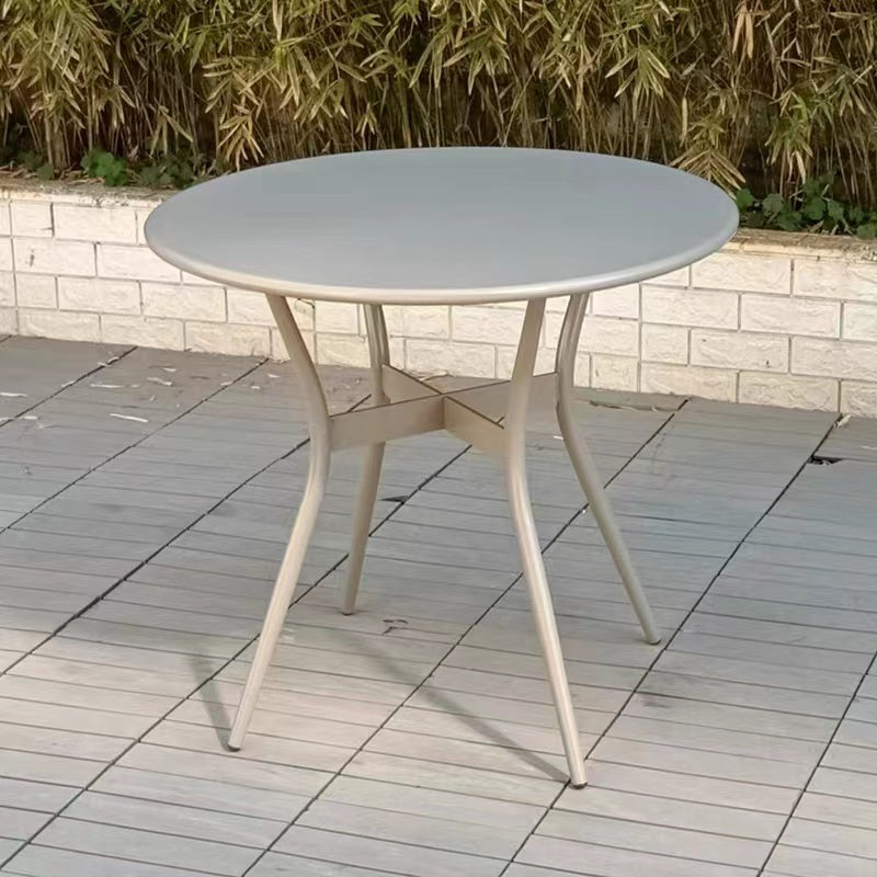 Gray Metal Picnic Table with Water Resistant Contemporary Bistro Table