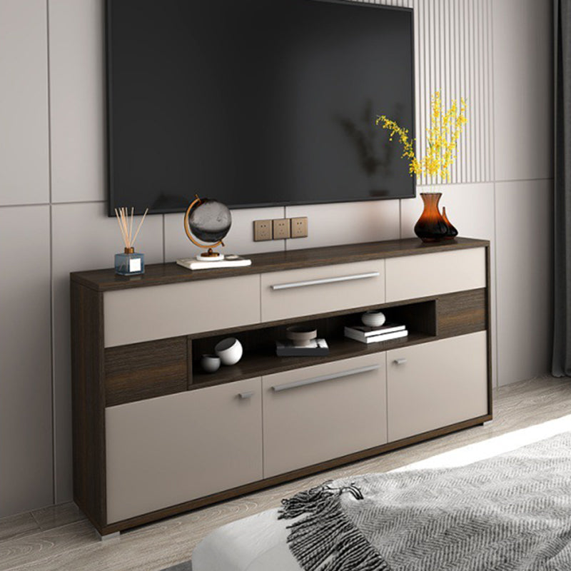 Modern TV Media Console Wooden TV Stand Console with 6 Drawers