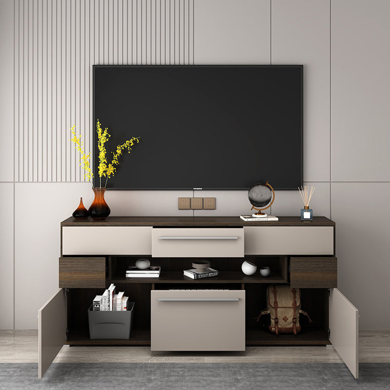 Modern TV Media Console Wooden TV Stand Console with 6 Drawers