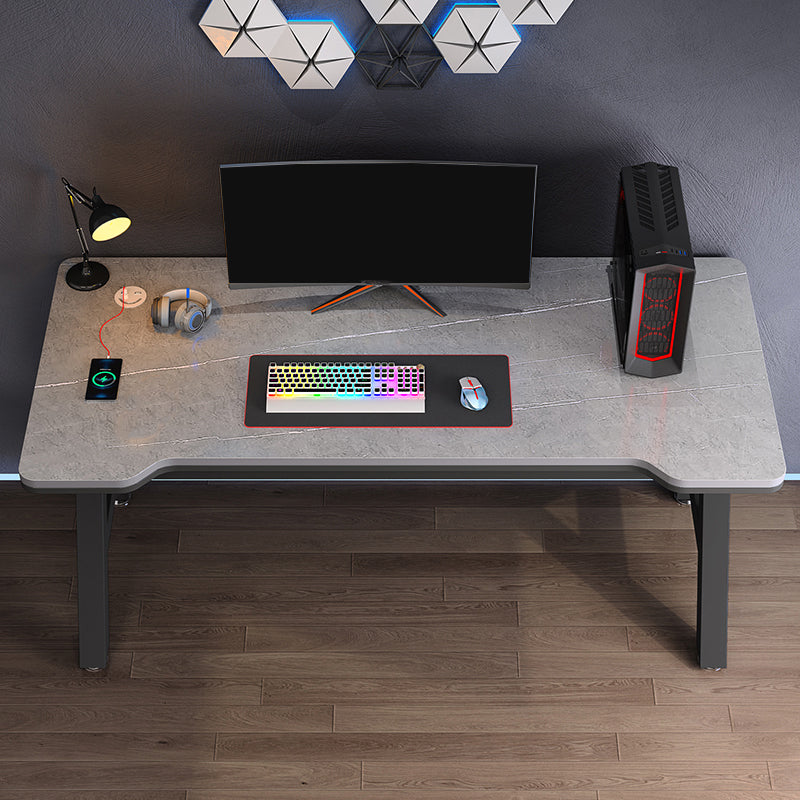 Contemporary Stone Computer Desk Metal Writing Desk for Office