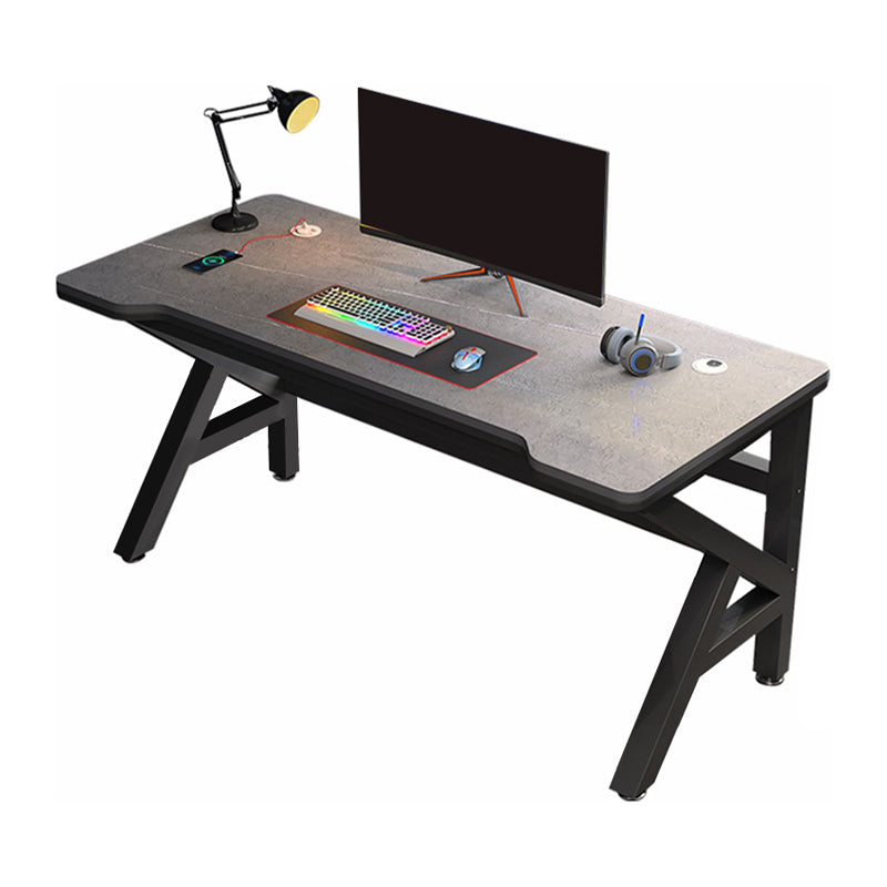 Contemporary Stone Computer Desk Metal Writing Desk for Office