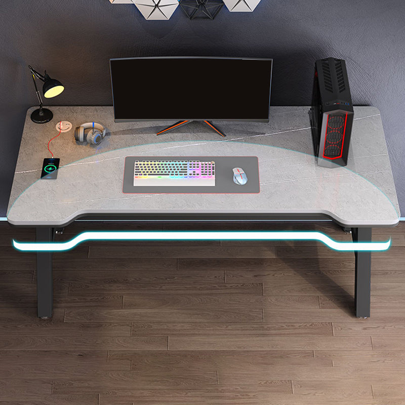 Contemporary Stone Computer Desk Metal Writing Desk for Office