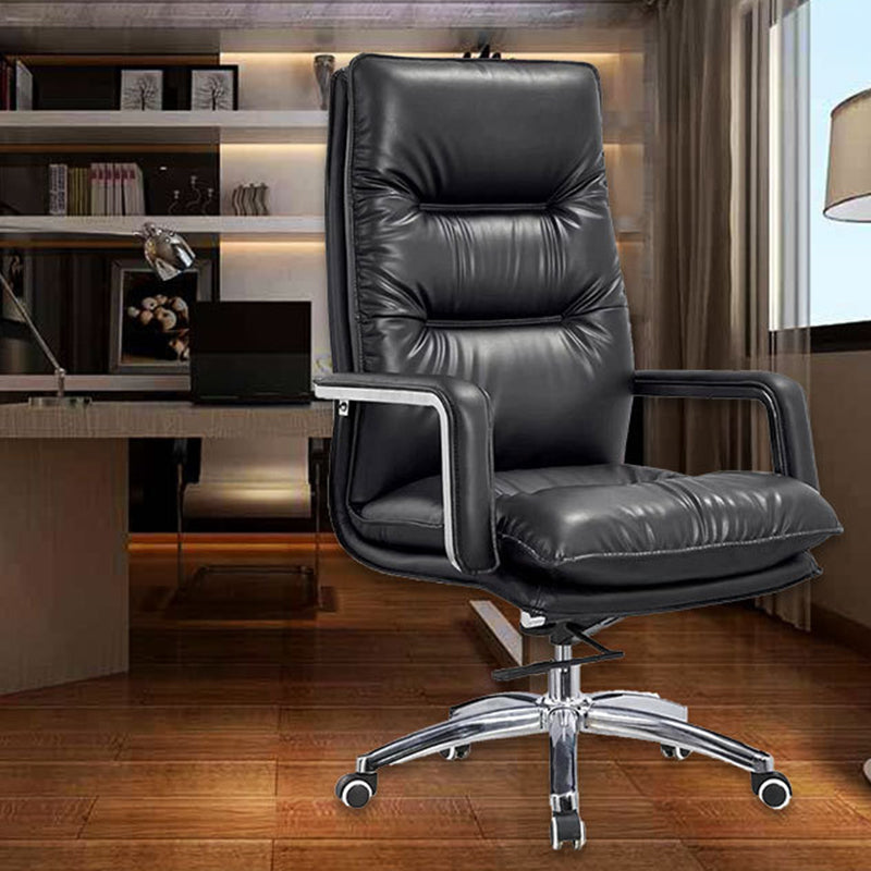 Modern Slide Office Chair Padded Arms No Distressing Leather Desk Chair