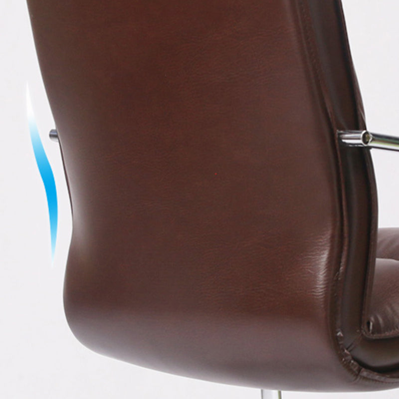 Modern Slide Office Chair Padded Arms No Distressing Leather Desk Chair