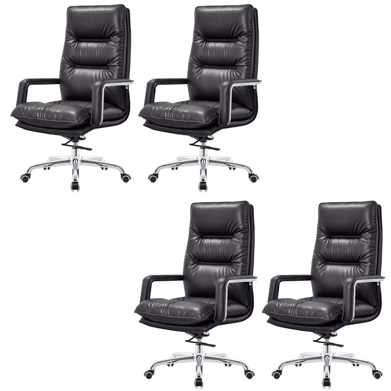 Modern Slide Office Chair Padded Arms No Distressing Leather Desk Chair