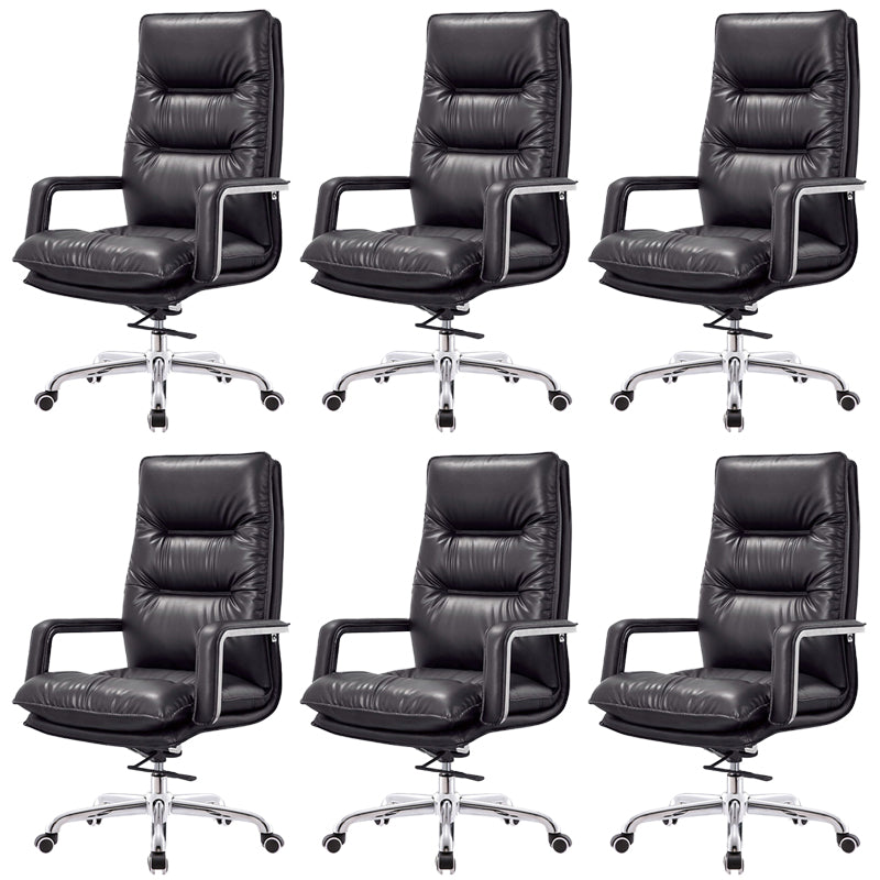 Modern Slide Office Chair Padded Arms No Distressing Leather Desk Chair