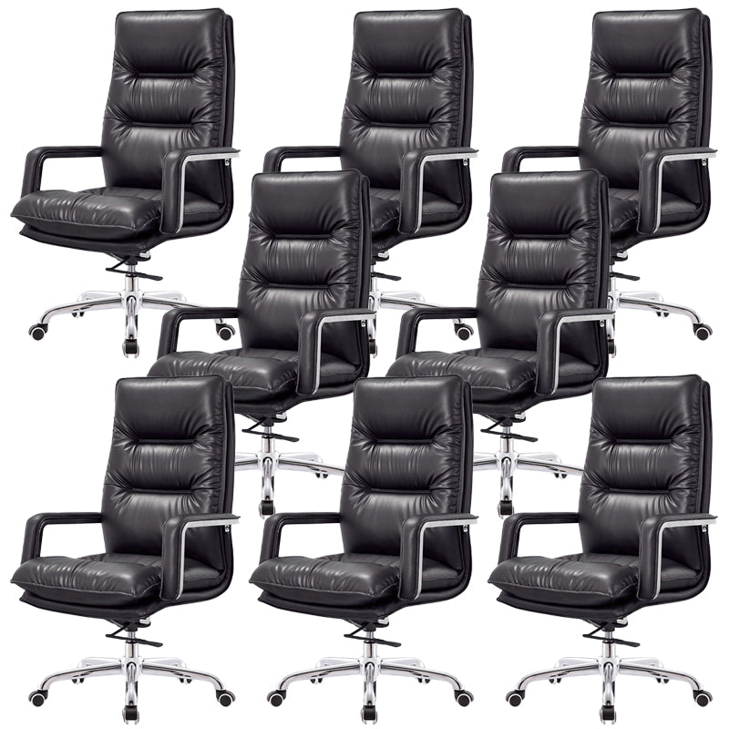 Modern Slide Office Chair Padded Arms No Distressing Leather Desk Chair