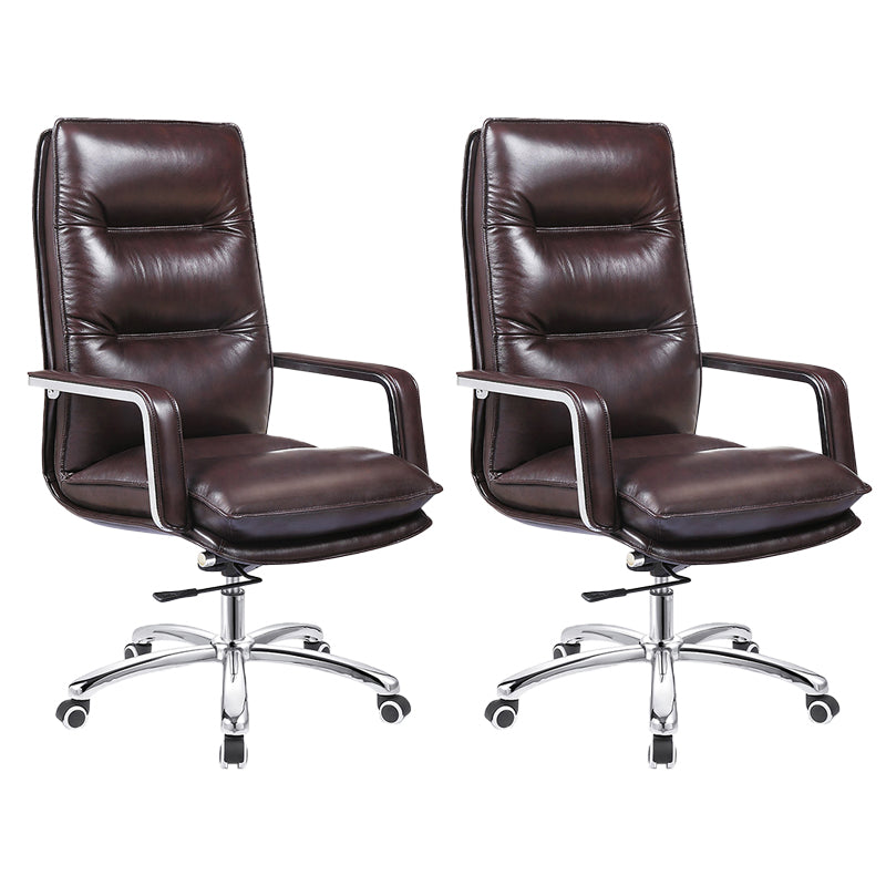 Modern Slide Office Chair Padded Arms No Distressing Leather Desk Chair