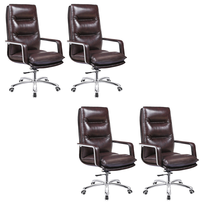 Modern Slide Office Chair Padded Arms No Distressing Leather Desk Chair