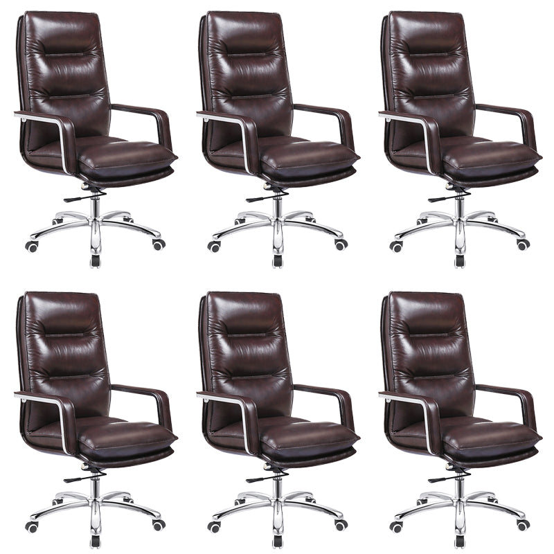 Modern Slide Office Chair Padded Arms No Distressing Leather Desk Chair