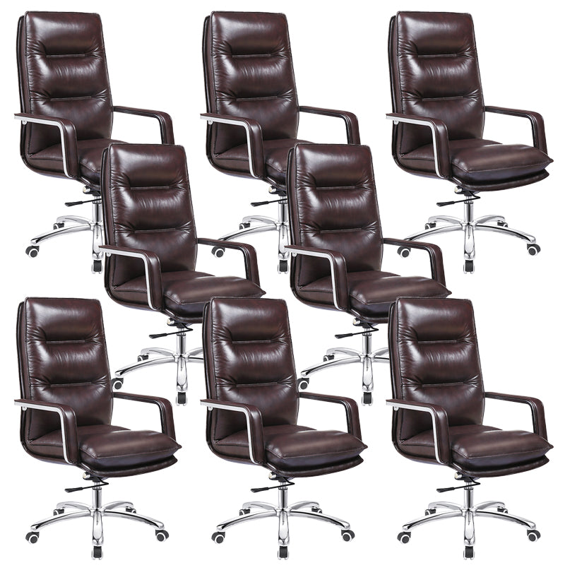 Modern Slide Office Chair Padded Arms No Distressing Leather Desk Chair